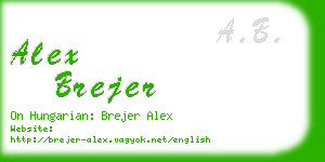 alex brejer business card